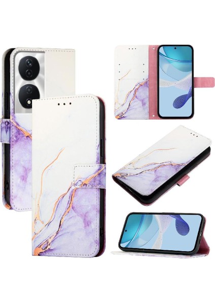 Onur X7B 5g/4g Mermer Desen Pu Deri Cüzdan Kickstand Için Kılıf (Yurt Dışından) modelleri