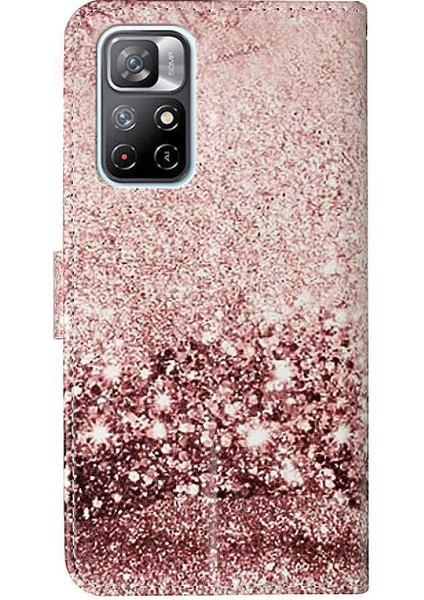 Xiaomi Redmi Not 11 Için Flip Case 5g Manyetik Mermer Desen Kart Yuvaları (Yurt Dışından)