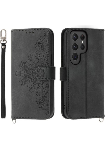 Samsung Galaxy S24 Ultra Kabartmalı Çoklu Kredi Kartı Yuvaları Için Flip Case (Yurt Dışından)
