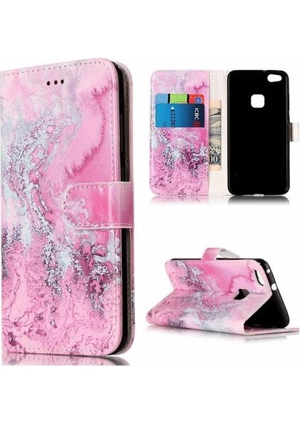 Huawei P10 Lite Için Flip Case Tam Koruma Pu Deri Cüzdan Mermer (Yurt Dışından) indirimleri