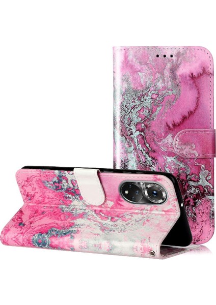 Huawei Nova 9 Için Flip Case Manyetik Kart Yuvaları Tutucu Mermer Desen Tam (Yurt Dışından) indirimleri