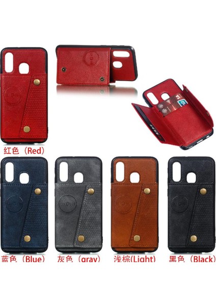Cüzdan Kılıf Için Huawei P20 Lite Buit Demir Kickstand Kart Tutucu Cüzdan (Yurt Dışından)