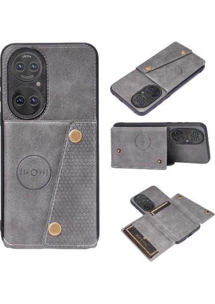Huawei P50 Pro Kart Tutucu Buit Için Cüzdan Durumda Demir Cüzdan Durumda (Yurt Dışından)