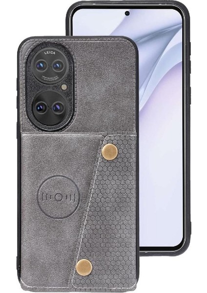 Huawei P50 Pro Kart Tutucu Buit Için Cüzdan Durumda Demir Cüzdan Durumda (Yurt Dışından) modelleri