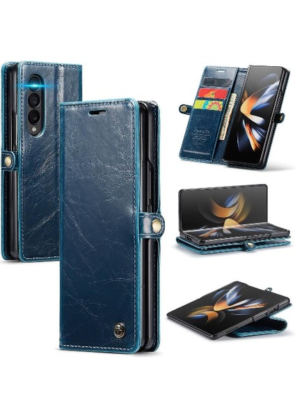 Samsung Galaxy Z Için Flip Case Fold 3 5g Kart Tutucu Retro Cüzdan Kapak (Yurt Dışından)