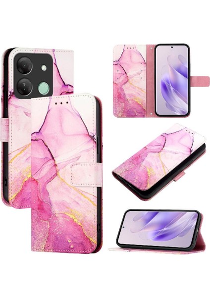 Infinix Akıllı 7/7 Artı Pu Deri Mermer Desen Cüzdan Kickstand Için Kılıf (Yurt Dışından)