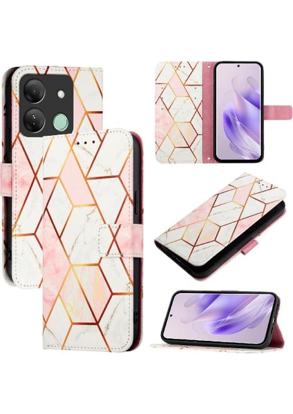 Infinix Akıllı 7/7 Artı Pu Deri Mermer Desen Cüzdan Kickstand Için Kılıf (Yurt Dışından)