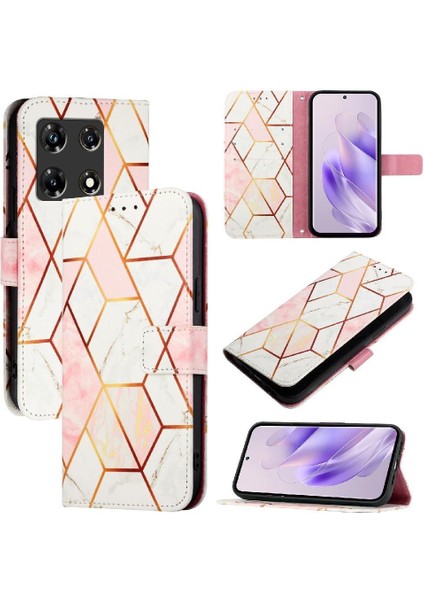 Infinix Not 30 Pro Kickstand Pu Deri Mermer Desen Cüzdan Için Kılıf (Yurt Dışından)