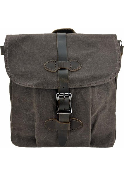 31487 Mumlanmış Kanvas Retro Omuz Çantası Kahve