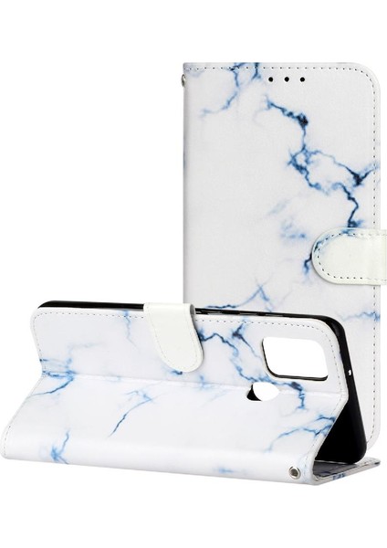 Samsung Galaxy A21S Tam Koruma Için Flip Case Mermer Desen Manyetik (Yurt Dışından)