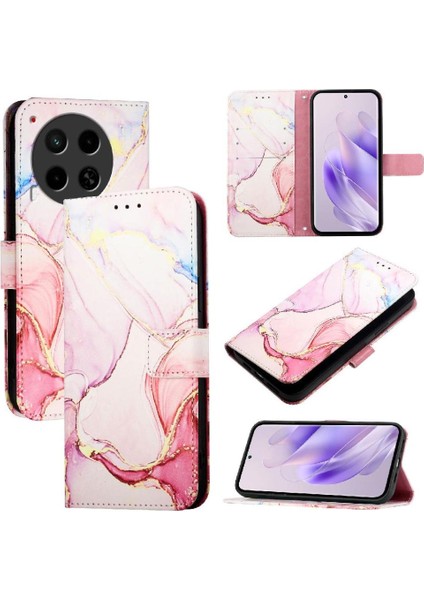 Tecno Camon 30 5g/4g Cüzdan Mermer Desen Pu Deri Kickstand Için Kılıf (Yurt Dışından) indirimleri