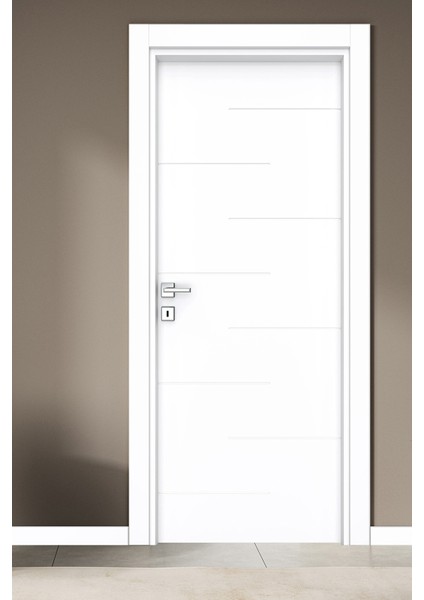 Melamin Karizma Beş Oda Kapısı, Beyaz, 76/204/9-13 cm