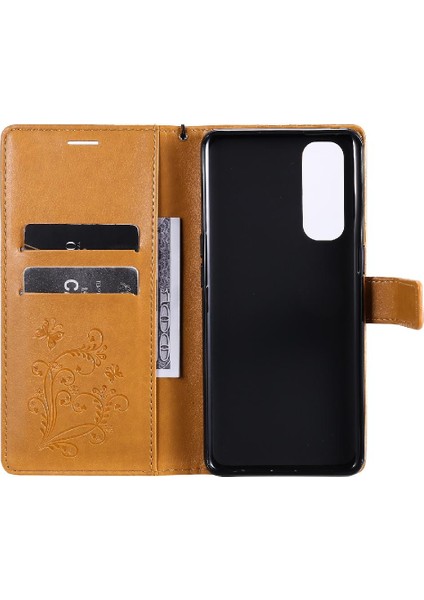 Kart Yuvası Standı Pu ile Oppo Reno4 Pro 4g Manyetik Kapak Için Flip Case (Yurt Dışından)