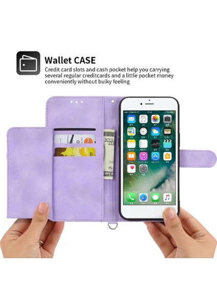 Iphone 7/8 Için Flip Case Çoklu Kredi Kartı Yuvaları Bileklik Kabartmalı (Yurt Dışından)
