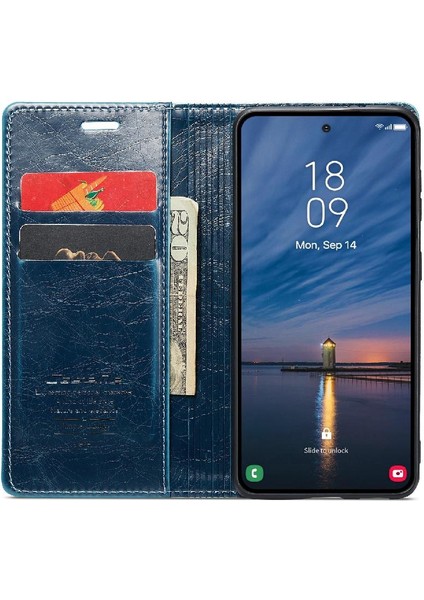 Samsung Galaxy Flip 5g Için Flip Case Çılgın At Pu Deri Retro Cüzdan (Yurt Dışından)