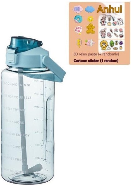 Tulip Kitchenware 2000ML Açık Taşınabilir Spor Fitness Uzay Bardağı Şeffaf Plastik Su Matarası (Yurt Dışından)