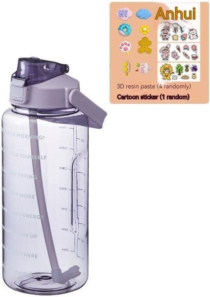 Tulip Kitchenware 2000ML Açık Taşınabilir Spor Fitness Uzay Bardağı Şeffaf Plastik Su Matarası (Yurt Dışından)