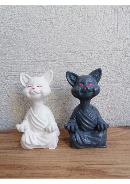 2li Yoga Yapan Kedi Biblo Meditasyon Kedi Heykeli Ev Dekorasyon