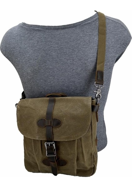 31487 Mumlanmış Kanvas Retro Omuz Çantası Haki fiyatları