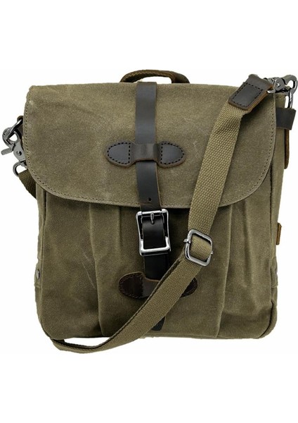 31487 Mumlanmış Kanvas Retro Omuz Çantası Haki indirimleri
