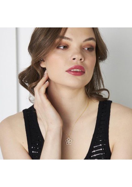 Manolya Çiçeği Kolye