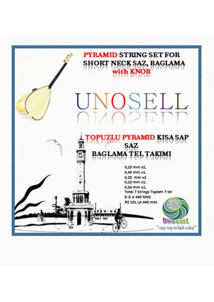 Pyramid Topuzlu Kısa Sap 0.18 mm Saz Bağlama Teli