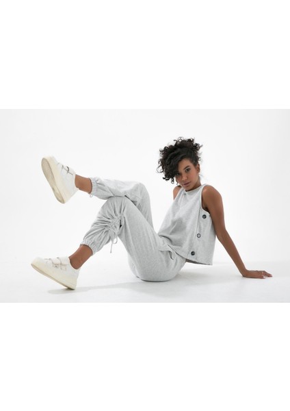 Tunnel Paça Lastikli Paça Yanı Biye Detaylı Geniş Kemerli Beli Lastikli Jogger Unisex Eşofman fırsatları