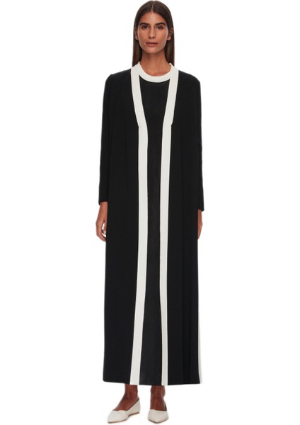 Arkası Şifon Plise Triko Uzun Hırka