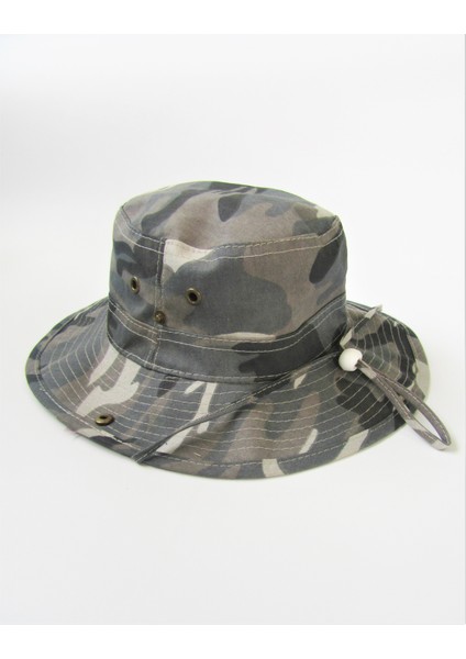 Salarticaret Yazlık Katlanabilir Kamuflaj Safari Fötr Şapkası Kamuflaj-58 cm