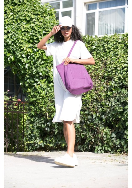 Tdress Uzun Sıfır Yaka Iki Tarafı Yırtmaçlı Oversize T-Shirt Elbise fırsatları