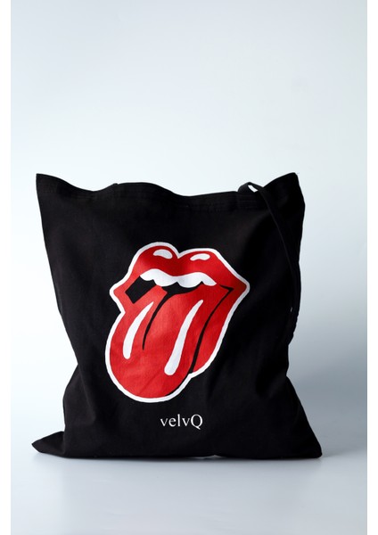 2 Li Paket Bez Çanta L Love Nature & Rolling Stones Detaylı Omuz Çantası Çevre Dostu