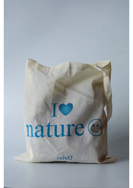 2 Li Paket Bez Çanta L Love Nature & Rolling Stones Detaylı Omuz Çantası Çevre Dostu