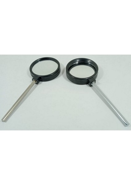 Içbükey ve Dışbükey Çukur ve Tümsek Ayna Seti 5cm Çapında Çerçeveli Saplı