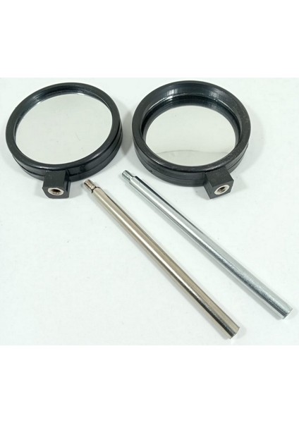 Içbükey ve Dışbükey Çukur ve Tümsek Ayna Seti 5cm Çapında Çerçeveli Saplı