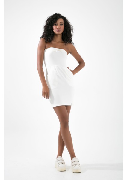 Fav Straplez Mevsimlik Mini Sweat Elbise