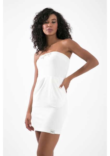 Fav Straplez Mevsimlik Mini Sweat Elbise