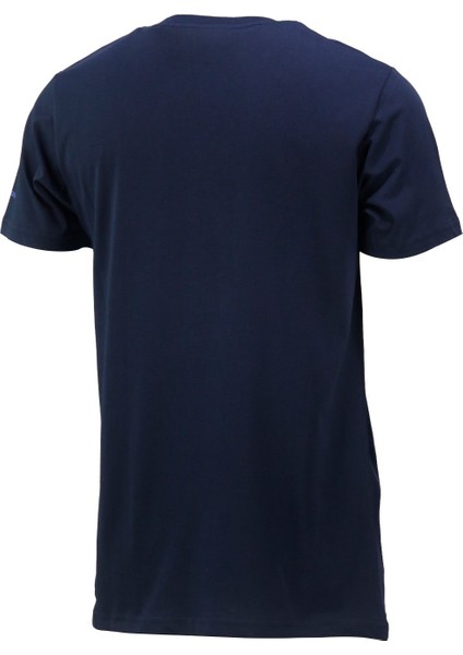 Erkek Bisiklet Yaka Standart Fit Göğüs Baskılı Lacivert T-Shirt fırsatları