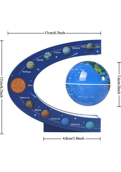 Manyetik Havada Duran Dünya Küre Haritası
