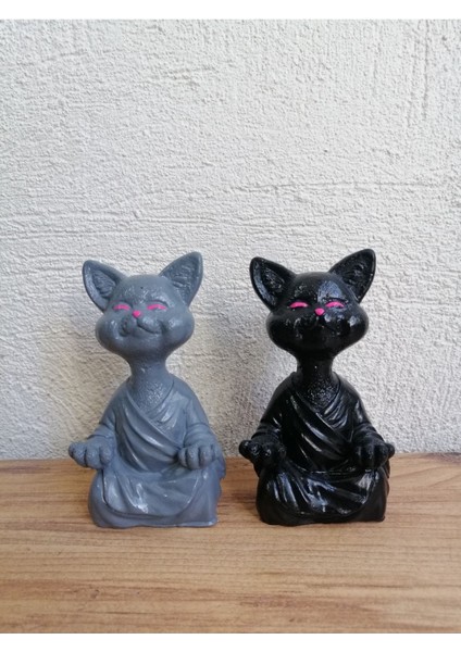 2li Yoga Yapan Kedi Biblo Meditasyon Kedi Heykeli Ev Dekorasyon