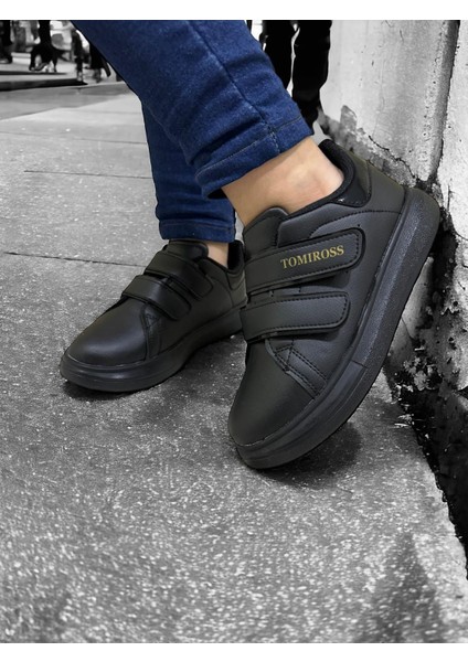 Noah Siyah Garantili Unisex Çocuk Cırtlı Rahat Günlük Sneaker Ayakkabı Noah-6327