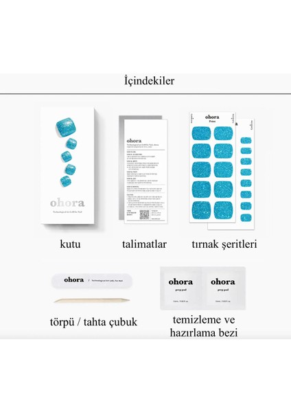 Ohorap Surfing Blue Jel Tırnak 32 Adet, 2 Kullanım