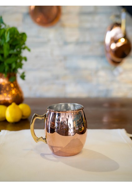 Bakır Kupa Bardak Kalaysız Tombul Model Parlak Renk (2'li) modelleri