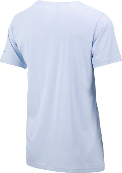 Erkek Bisiklet Yaka Standart Fit Göğüs Baskılı Mavi T-Shirt