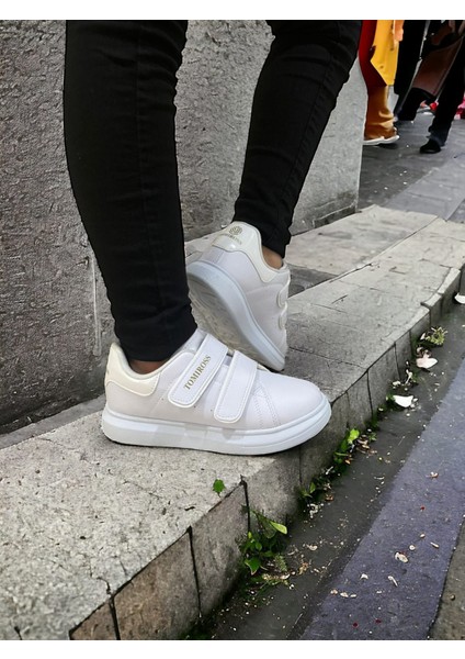 Noah Beyaz Garantili Unisex Çocuk Cırtlı Rahat Günlük Sneaker Ayakkabı Noah-6327