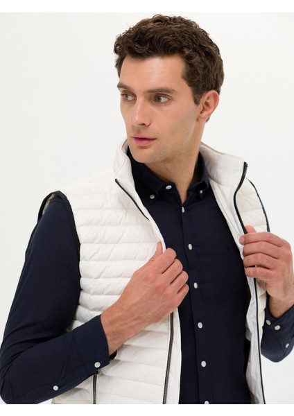 Erkek Beyaz İnce Kapitone Mont Yelek 50266336-VR013 modelleri