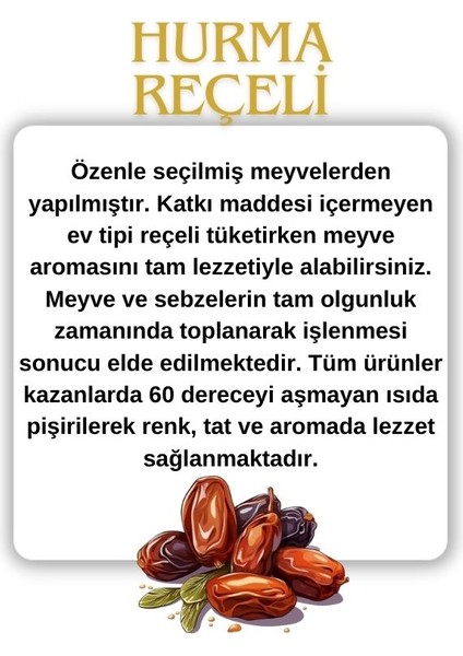 Ordu Organik Pazar Hurma Reçeli 475 gr