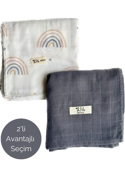 Mix&match 2'li Pamuk Müslin Rainbow&navy Blue fiyatları