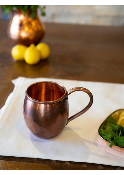 Bakır Kupa Bardak Kalaysız Tombul Model Oksitli Renk (2'li) fırsatları