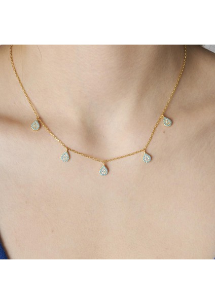 Beşli Su Damlası Kolye modelleri