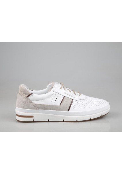 4Y2153 Deri Beyaz Erkek Günlük Ayakkabı